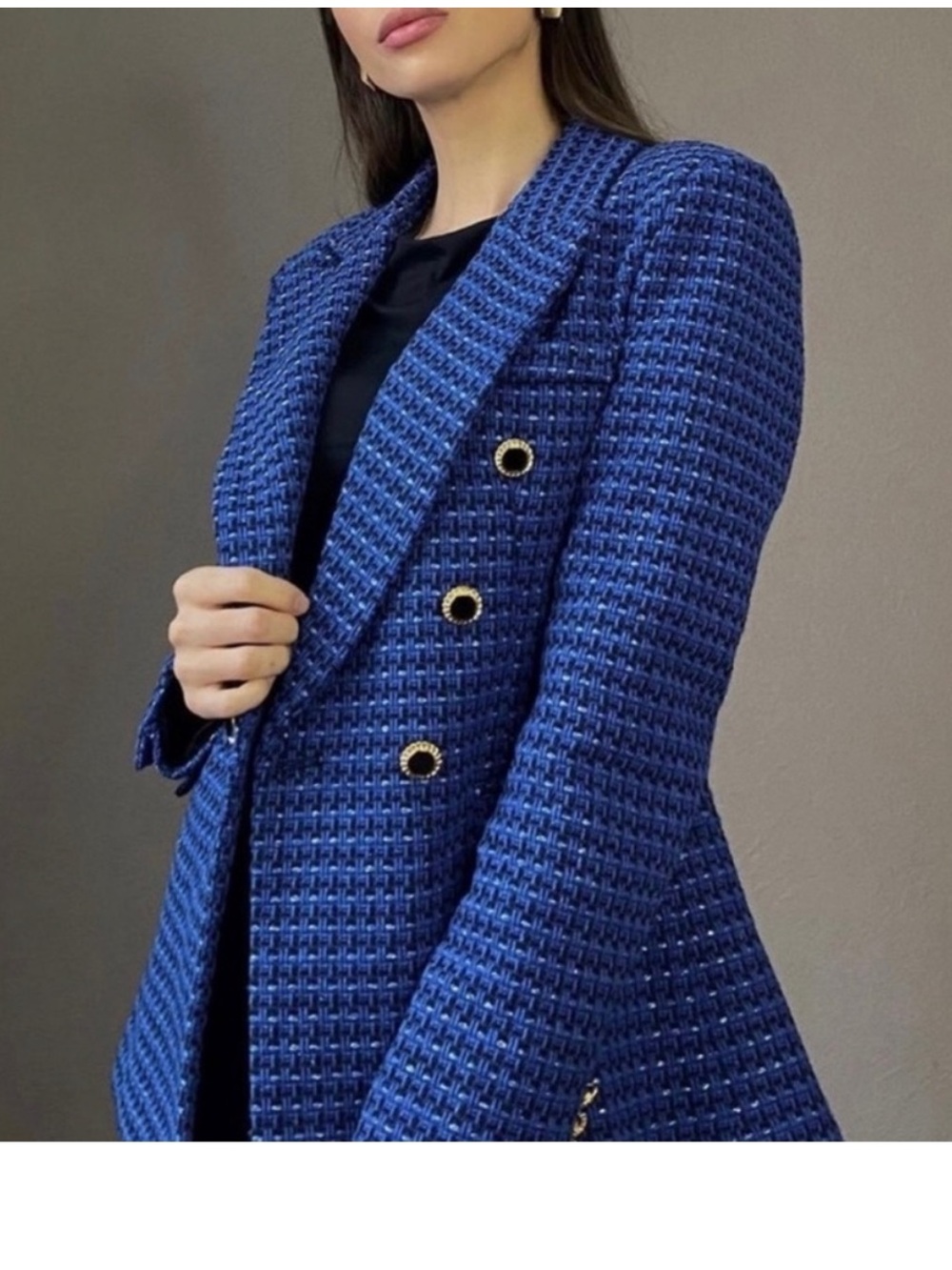 NWT Zara Textured Double Breasted Blazer